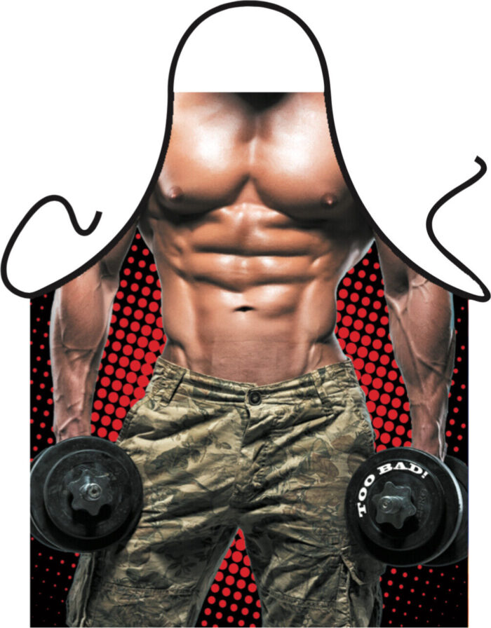 Lustige Grillschürze Bodybuilder Kochschürze Küchenschürze Schürze